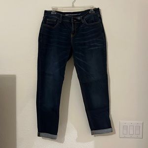 Dark wash skinny boyfriend jeans